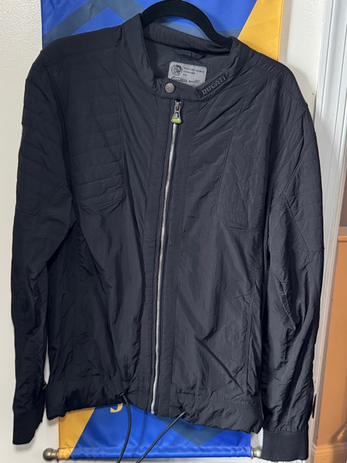 Diesel X Ducati Collaboration Men's Black Lightweight Zip-Up Jacket